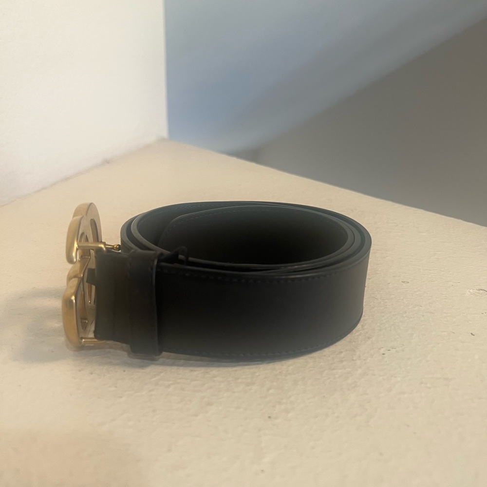 GUCCI GG Marmont belt 400593 notation size 70 leather black‎ gold metal f… - Picture 8 of 10